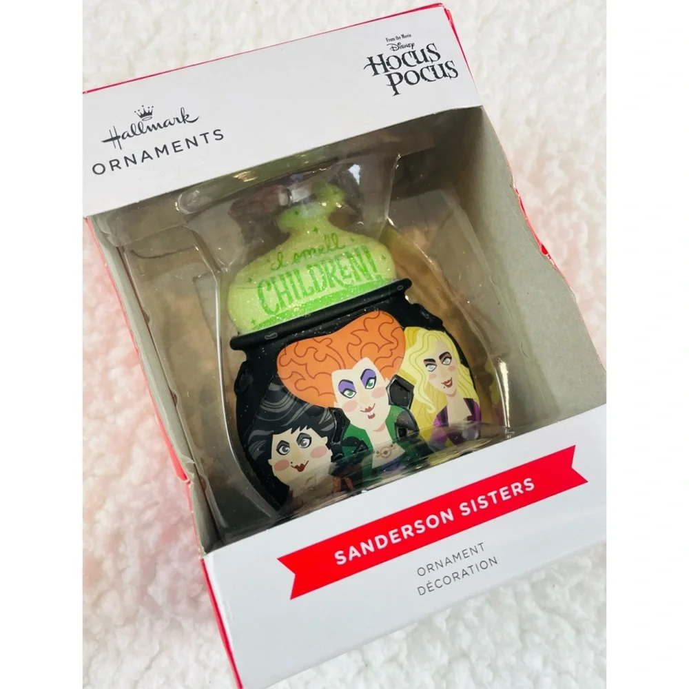(NIB) HALLMARK • Disney Hocus Pocus Sanderson Sisters Cauldron Xmas Ornament - Picture 9 of 12